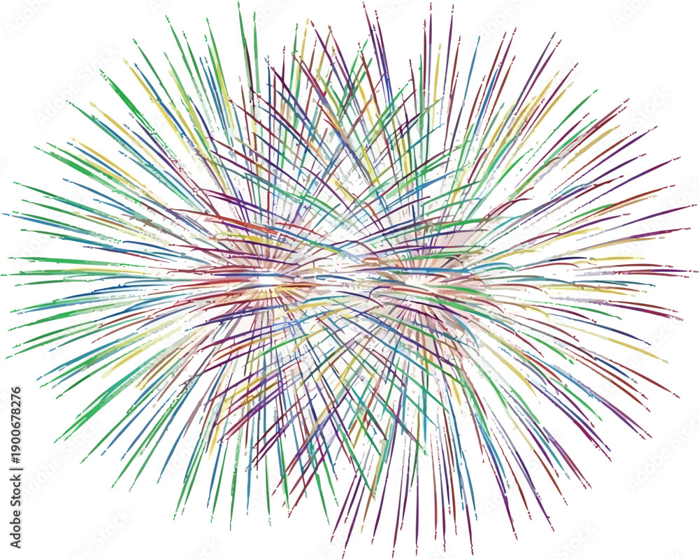 Obraz premium Vibrant Multi-Colored Starburst Fireworks