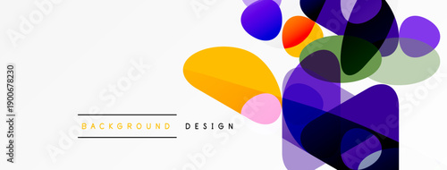 Abstract colorful overlapping circles create dynamic background design. Minimalist style, modern aesthetic, vibrant hues present.