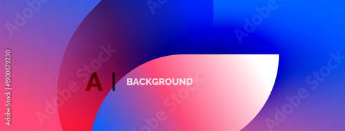 Abstract gradient background. Vivid pink, purple, blue hues blend smoothly. Text reads AI BACKGROUND in white, red letters. Modern design.