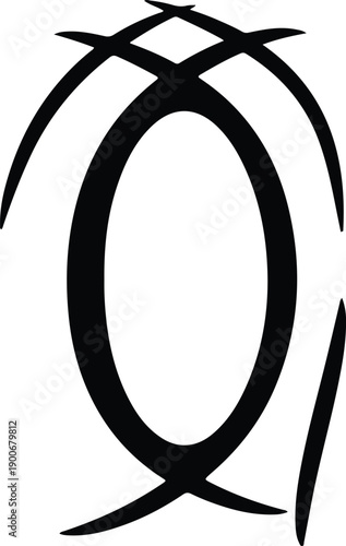 silhouette abstract tribal ornament for creative branding and minimal vector design