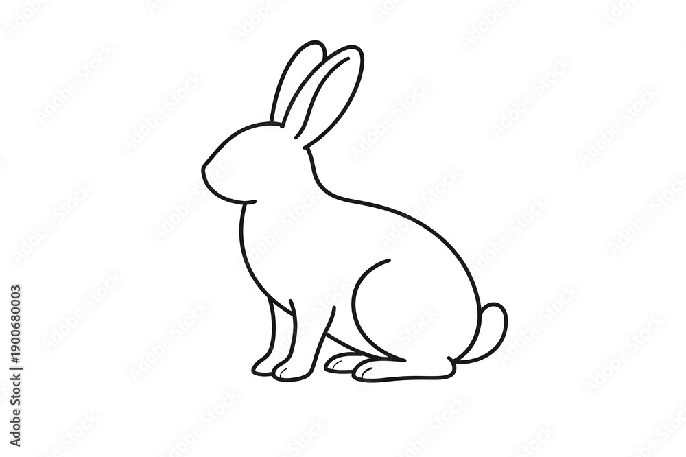 Obraz premium vector illustration of a rabbit with white background