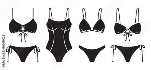 Sporting silhouette set including male and female athletes engaging in various activities on a white background