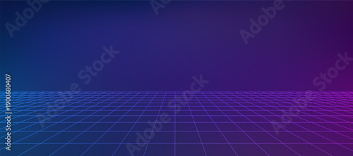 Neon AI pixel gradient bg. Blue, pink and purple gradient background. Abstract digital texture with line grid room. Vibrant cyber futuristic texture. Modern vector illustration.