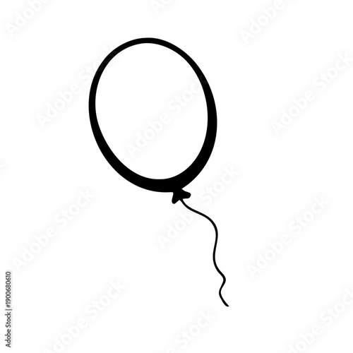 Party Balloon Vector Icon Silhouette for Birthday Celebration Event and Joyful Holiday Design