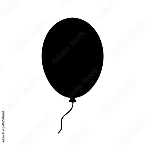 Party Balloon Vector Icon Silhouette for Birthday Celebration Event and Joyful Holiday Design