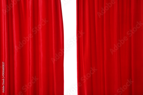 Red velvet curtains isolate...