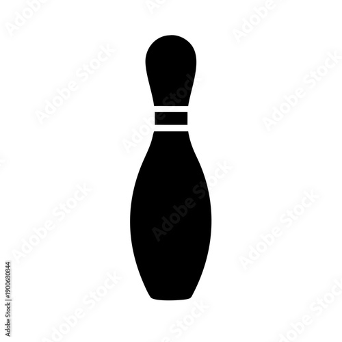 Bowling Pin Vector Icon Silhouette for Sports Recreation Competition and Tenpin Leisure Design