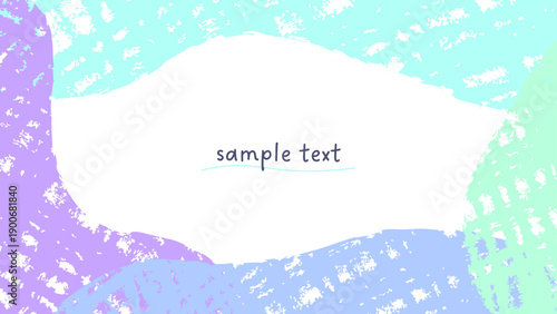 冬カラー手描き風流体シェイプのフレーム