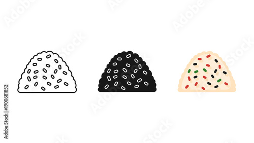 Three slices of pizza with different toppings Vector
