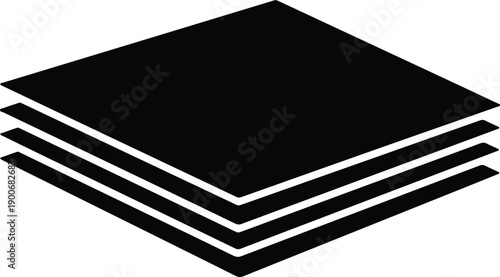silhouette stack of paper documents in isometric perspective vector design