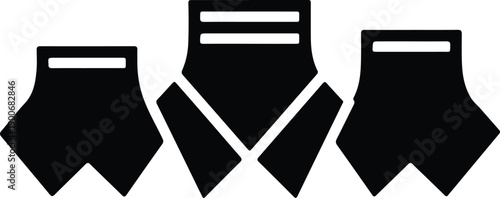 silhouette three classic formal shirt collars for fashion and clothing branding vector design