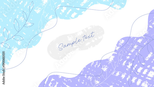 冬カラー葉っぱと波型シェイプのフレーム