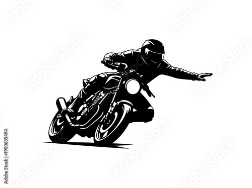 Dynamic Motorcycle Rider in Action