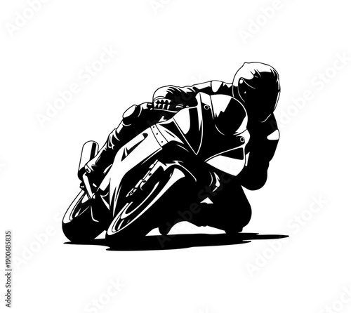 Dynamic Motorcycle Rider in Action