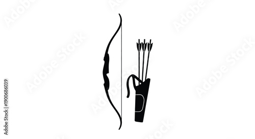 A black silhouette of a bow and arrows a hunting symbol