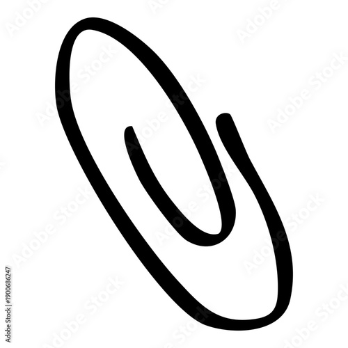 Hand Drawn Paper Clip Illustration Isolated on White