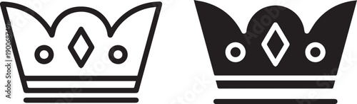 crown, coronet, heraldic, black and white, minimal, line art, vector illustration