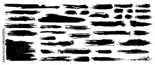 Set of black paint, ink, gr...