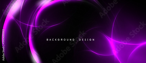 Abstract purple lines flow across dark background. Modern design element, suitable for digital projects, presentations. Simple, elegant.