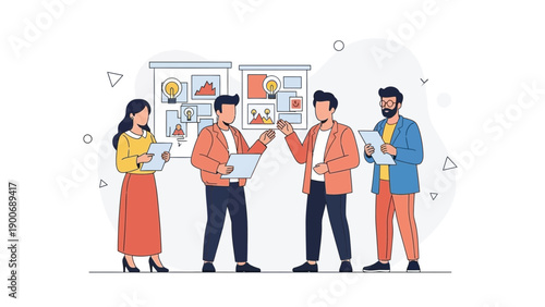 Team Brainstorming Ideas and Strategy Meeting