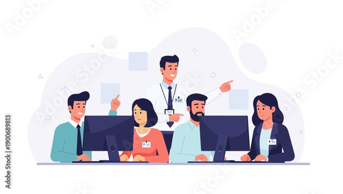 Teamwork in Office: People Learning and Collaborating with Computers