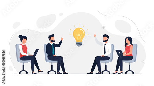 Teamwork Brainstorming Ideas Lightbulb Innovation Business Meeting