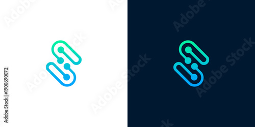 Abstract letter 'S' logo design with gradient effect, futuristic and technological style, suitable for innovative companies and brands