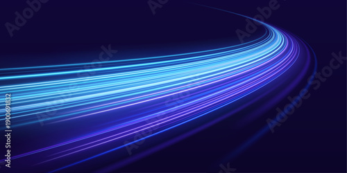 Glowing cyan highway with radiant motion streaks, sparkling neon waves and futuristic digital speed concept vector
