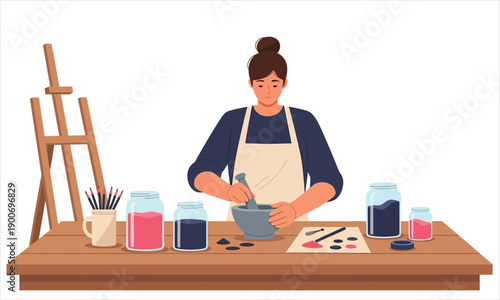 Grinding Natural Pigments for Handmade Paint