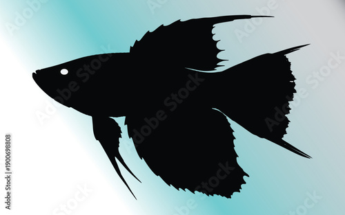 A silhouette vectorized fish for decoration.