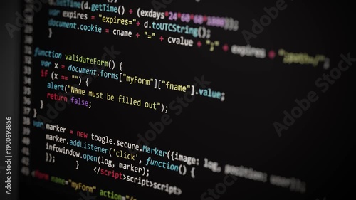 Computer network programming and data code scrolling background