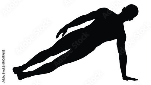 A black silhouette of a person performing a plank exercise