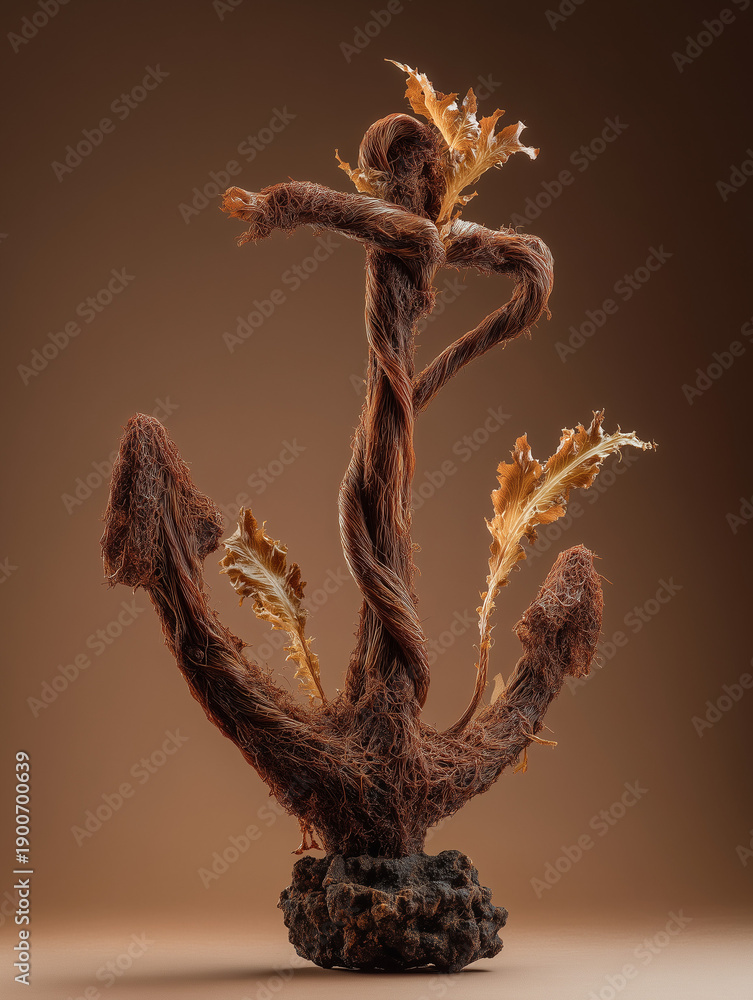 Fototapeta premium Surreal Anchor Woven from Seaweed