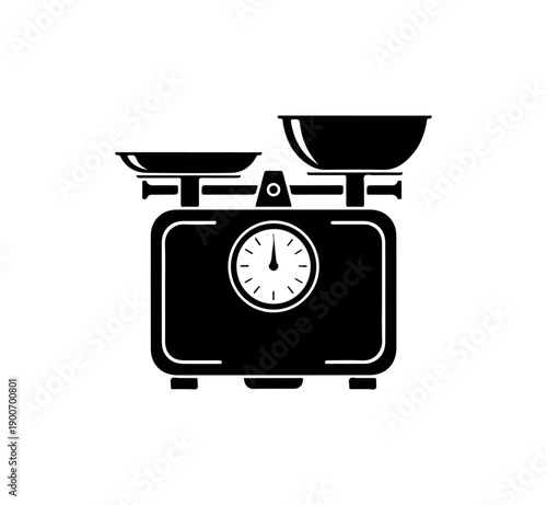 Modern Balance Scale with Clock Design