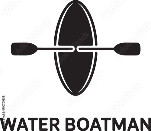 Water boatman insect illustration vector silhouette isolated on transparent background for design