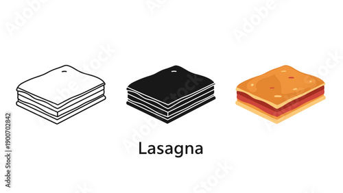 A simple illustration of lasagna layers and a single slice Vector