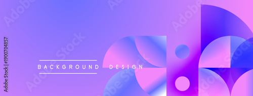 Abstract gradient background. Purple, blue hues blend smoothly. Circular shapes overlap creating dynamic visual effect. Text reads background design.