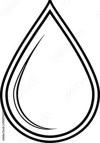 Water drop line art vector thin black outline liquid 1