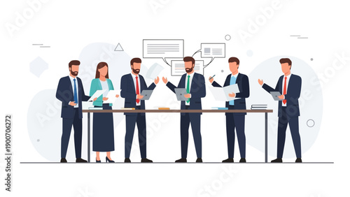 Diverse business team meeting, sharing ideas and documents at a table.