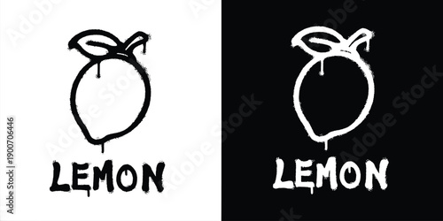 Graffiti lemon logo vector design