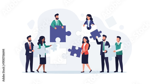 Teamwork and Collaboration: People Solving Puzzle Together