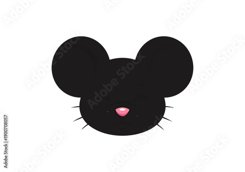Black mouse silhouette on black background minimalist design
