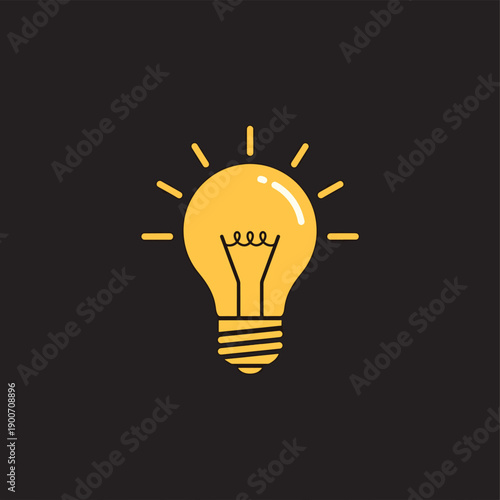 Bright idea light bulb glowing with inspiration and innovation.