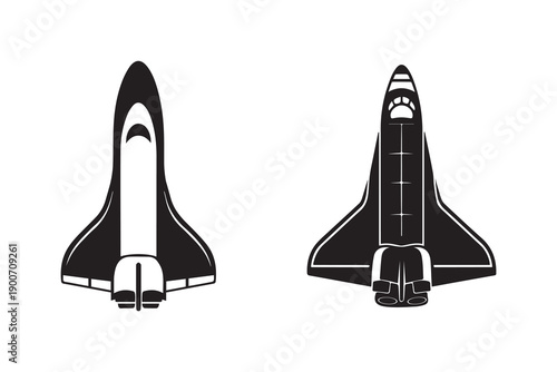 Space shuttle silhouette with white background