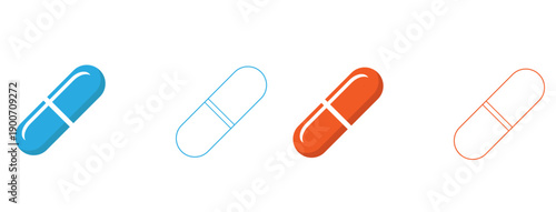 four capsules icons on a white background,
