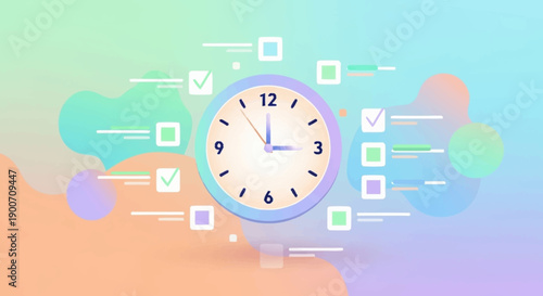 Modern Surreal Productivity Concept Flat Vector Illustration