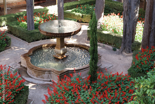 View of the Alhambra Garden-Daraxa Garden-Granada, Andalusia, Spain