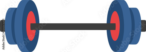 Barbell Weight Vector Icon – Strength Training, Gym and Fitness Equipment