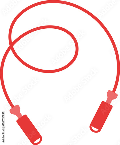 Jump Rope Vector Illustration – Red Skipping Rope Fitness Icon