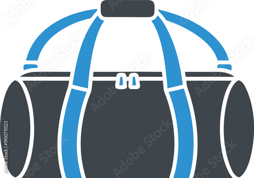 Gym Duffel Bag Vector Icon – Sports Travel Bag with Shoulder Straps